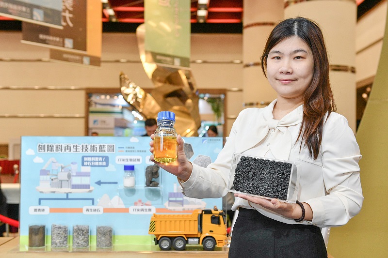 工研院研發「瀝青刨除料轉化為高品質再生資源技術」，整體處理過程環保低碳，產品符合CNS國家標準。