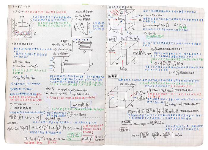 吳泓陞的筆記跟別人不一樣，一般學生只須複製貼上老師 的板書，他卻得經過三次「轉譯」才能得出最終版本。