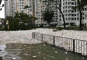 大自然的逆襲？山竹走後 爆量海洋垃圾堆滿香港街道