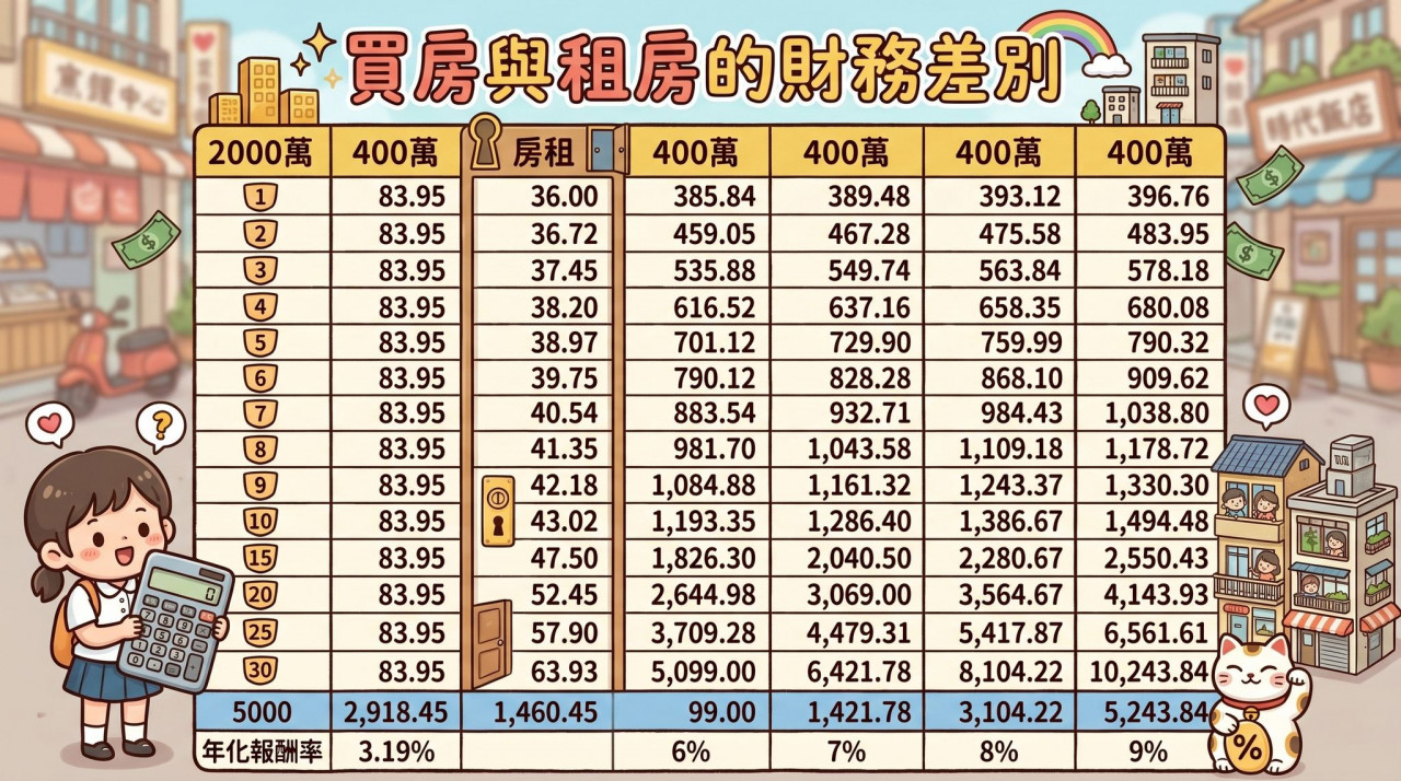 買房與租房 30年後資產差多少