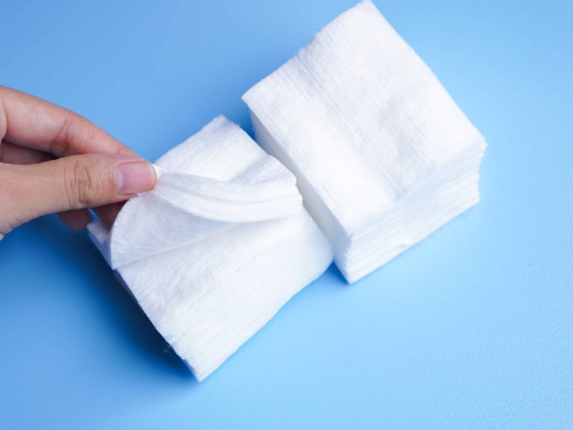 tissue cut in half