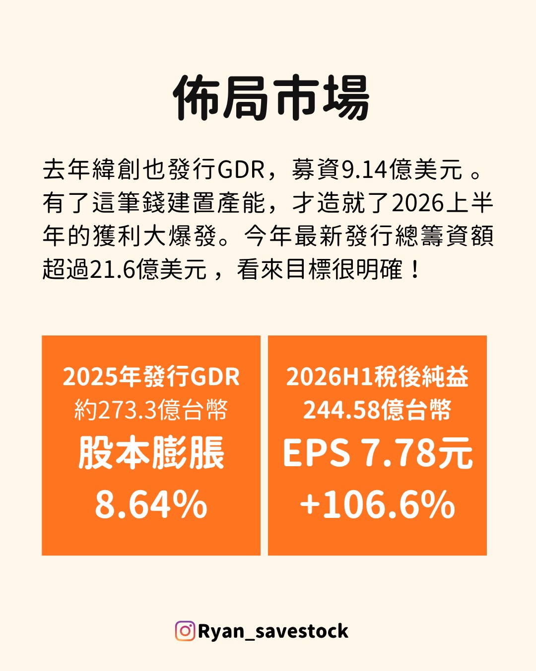 緯創發行GDR的影響分析