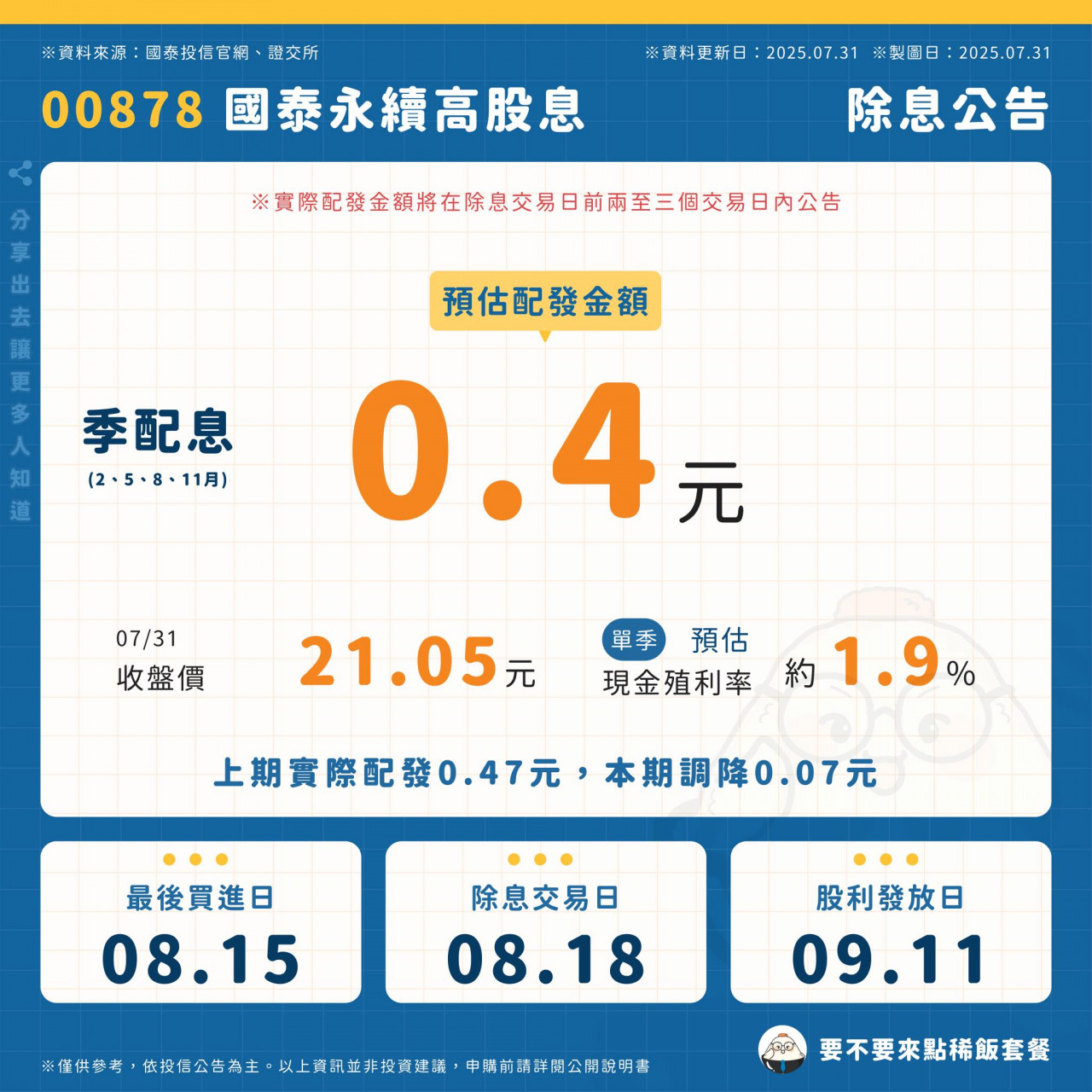 00878配息，00878，00878股息