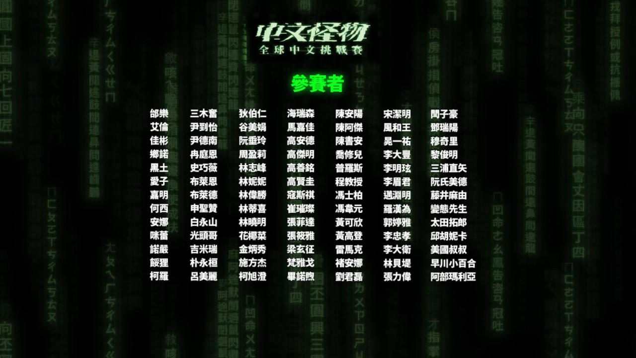 中文怪物,全球中文挑戰賽