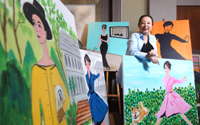 抱誠守真　嘉義縣長張花冠開畫展義賣籌善款