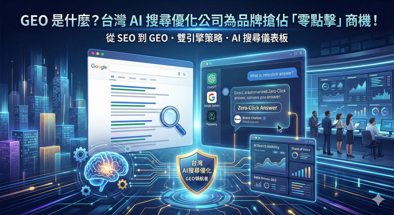 從 SEO 到 GEO：台灣 AI 搜尋優化公司搶佔「零點擊」商機！專訪將能數位行銷