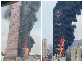 有影／長沙「數十層大樓燒成火柱」！一張張慘況曝光⋯中國官方稱：目前無發現人員傷亡