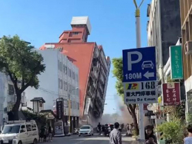 花蓮7.2強震災情》2人遭落石壓死、多棟大樓傾斜「1樓早餐店消失」，虎尾糖廠煙囪攔腰折斷