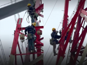 影／幕後無名英雄！電塔如何汰舊換新？台電這工法「舊鐵塔外包一座新鐵塔」，難度有多高？
