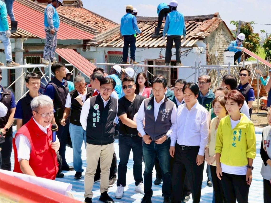 賴清德總統視察台南災區 桂田集團無償助重建