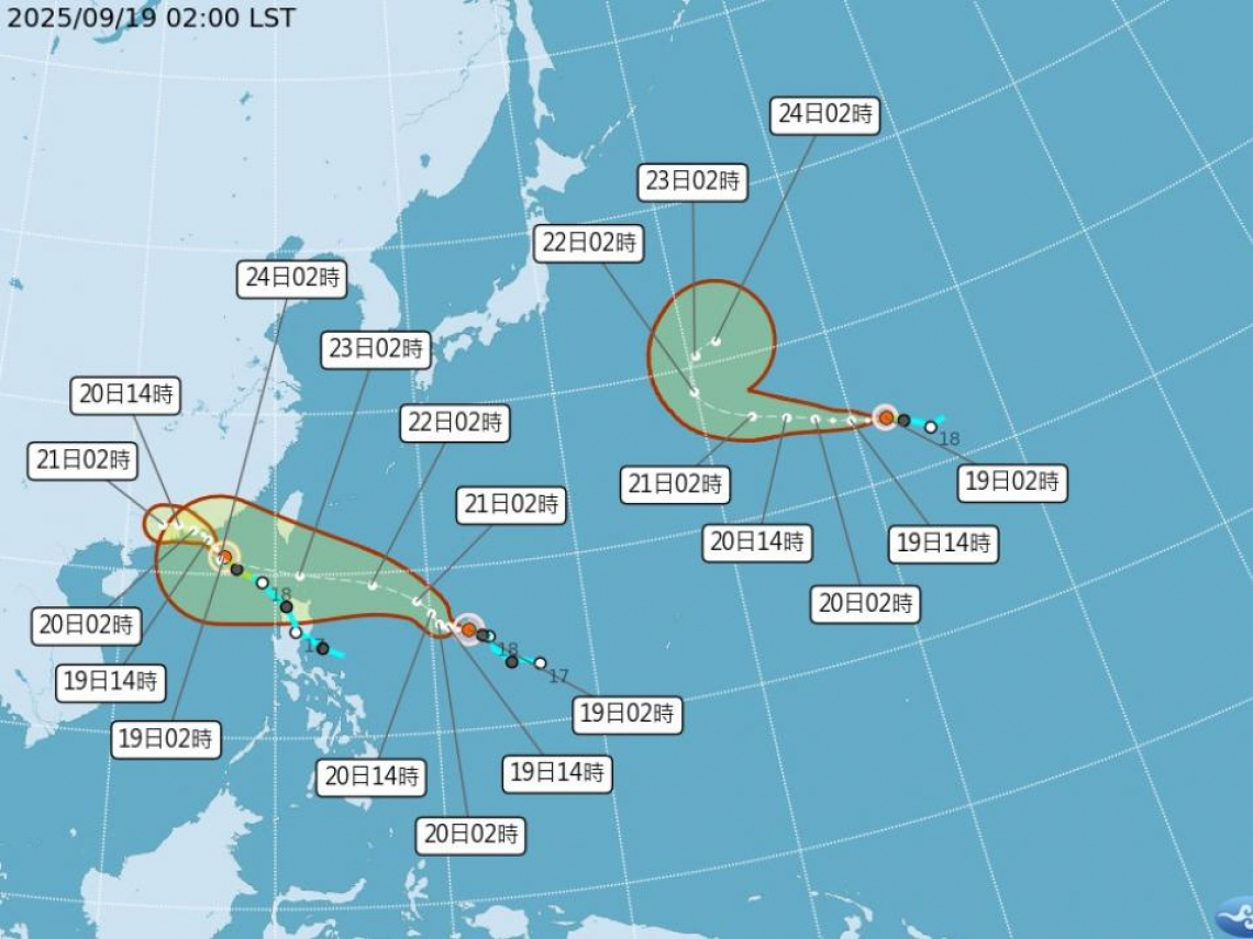 天氣／三颱共生「樺加沙」直逼強颱：致災機率大！下周會放颱風假？暴風圈觸陸時間曝光，10日預報先看