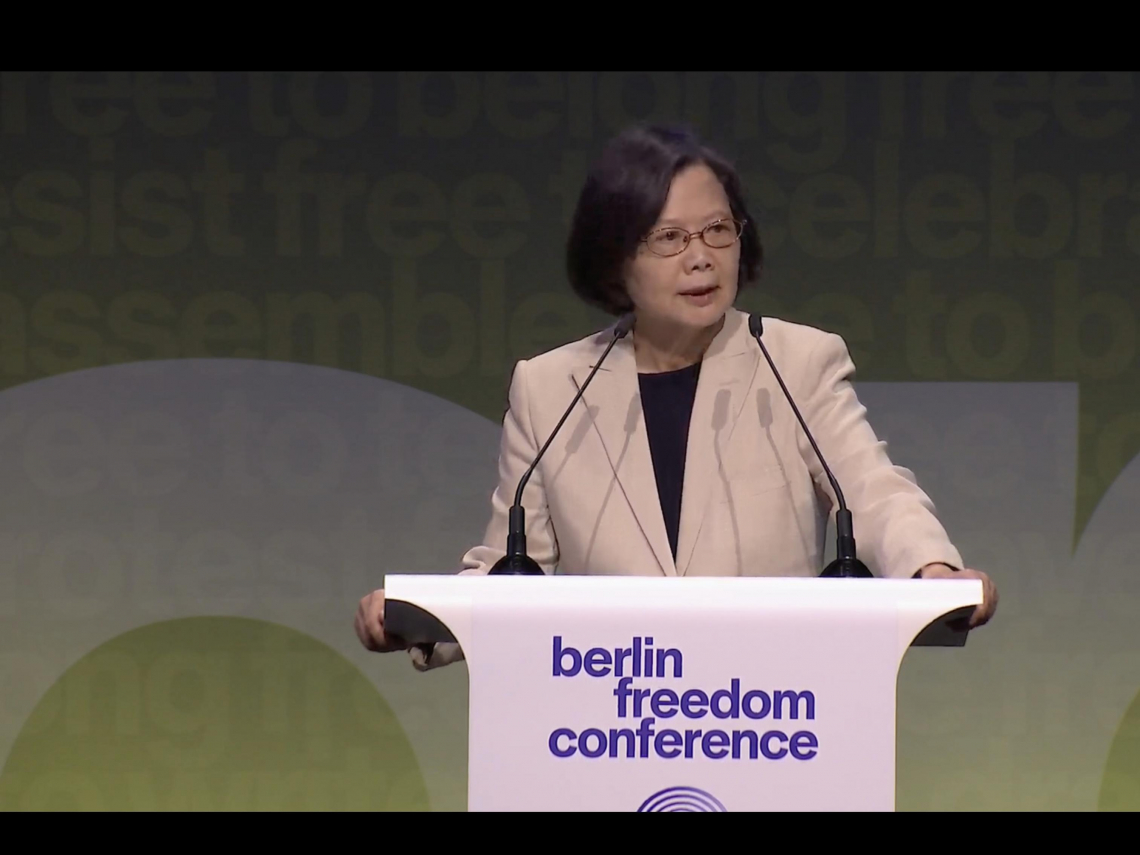 繼蕭美琴現身歐洲議會...蔡英文登德國「柏林自由會議」演講，分享台灣捍衛自由經驗