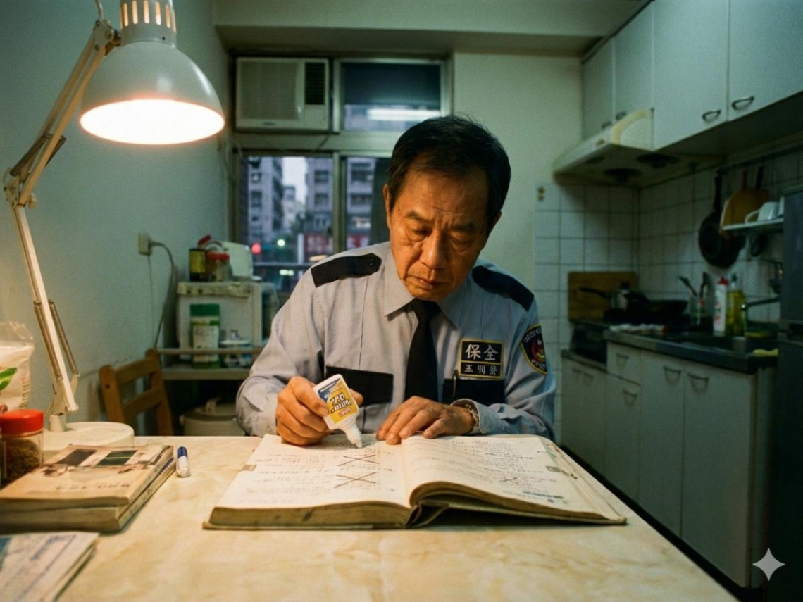 保全爸回收豪宅住戶參考書、立可白塗筆跡...兒子考上台大醫學系、女兒也上政大：不拚搏無法反轉階級