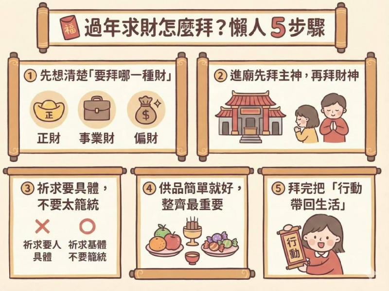 初五迎財神，怎麼拜才有效？拜財神供品、禁忌、要說什麼話、什麼時辰拜最靈？2026全台必拜10大財神廟攻略