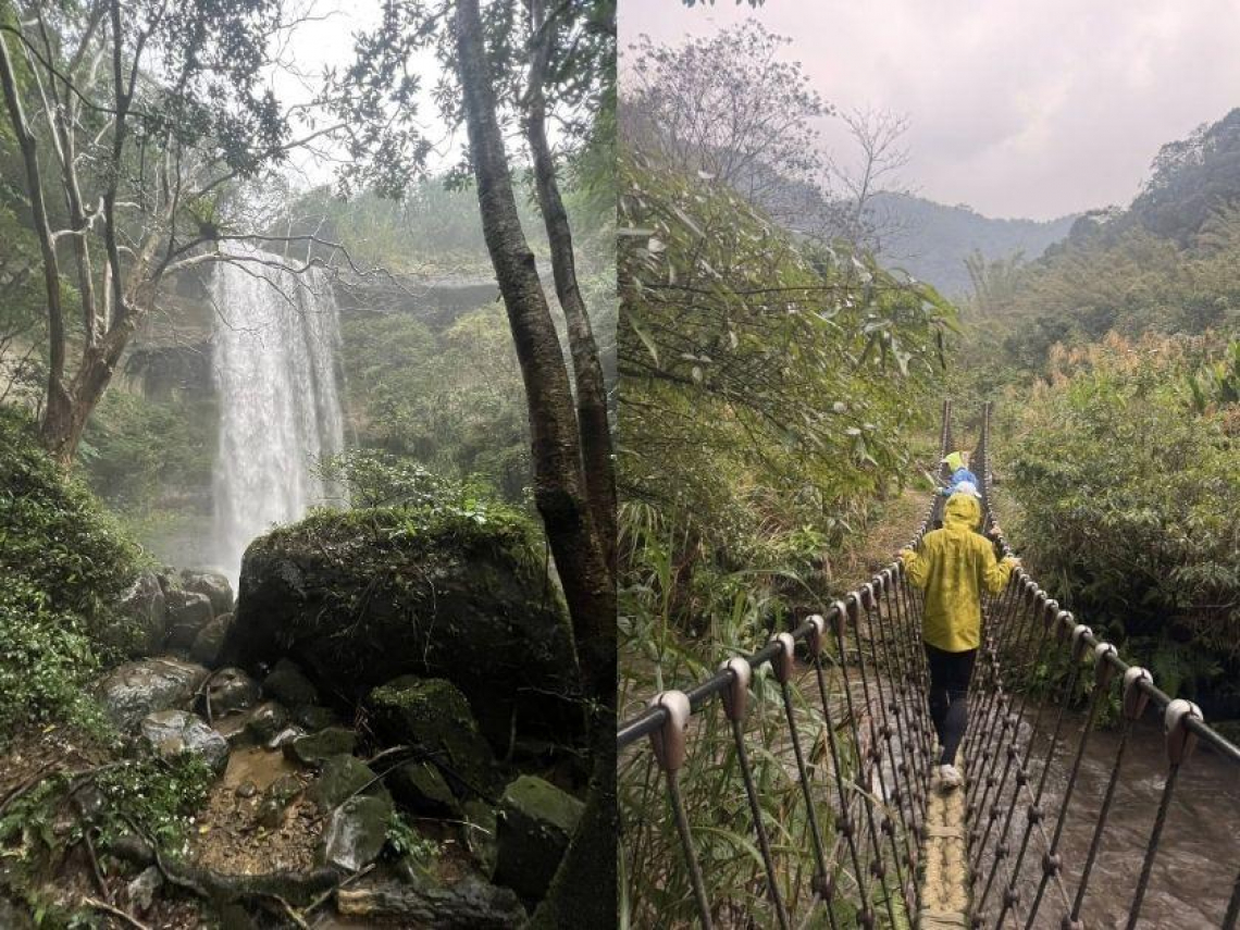 頂9度低溫闖三貂嶺瀑布群…合谷瀑布、枇杷洞大雨後氣勢更磅礡，謝金河：冷天爬山也可以很好玩