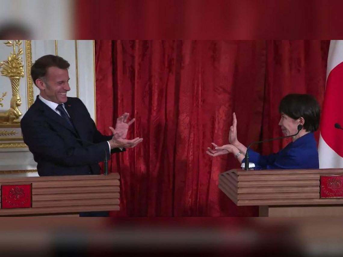 高市早苗、馬克宏會面隔空過招七龍珠「龜派氣功」手勢，中東局勢、台海穩定…兩人還談了什麼？