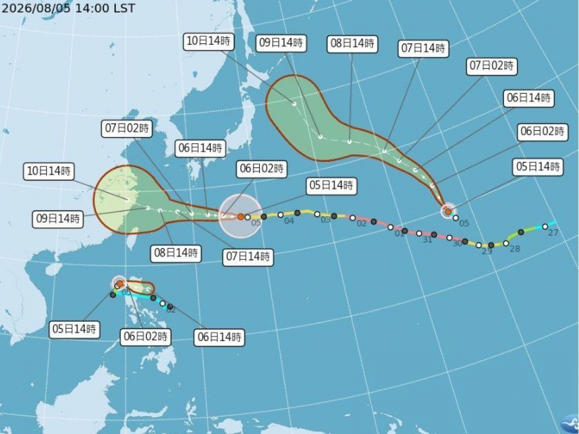 天氣／白海豚颱風最新路徑！北北基桃「暴風圈侵襲率」誰最高？影響時間拖長、三颱怎麼走，10日報先看