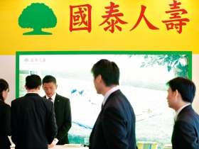 國泰金領軍  類股率先突破去年高點 外資買盤積極  金融股旺到三月底可期