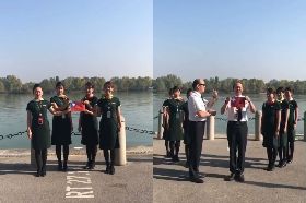 長榮空服員慶國慶　多瑙河畔辦升旗典禮掀網熱議