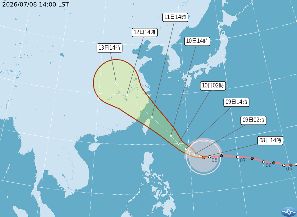 巴威颱風路徑動向天氣預報