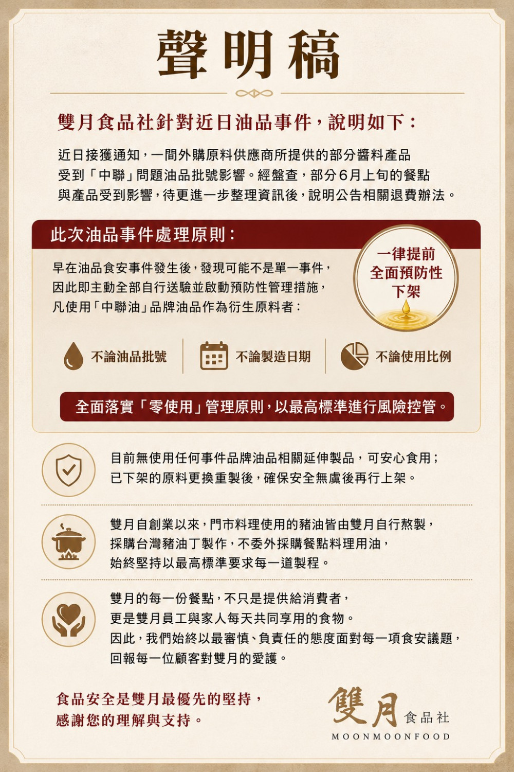雙月食品社問題油退款退費