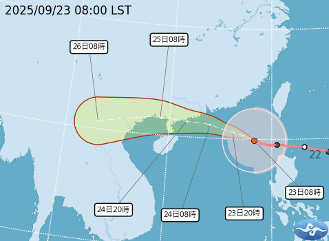樺加沙颱風最新路徑圖