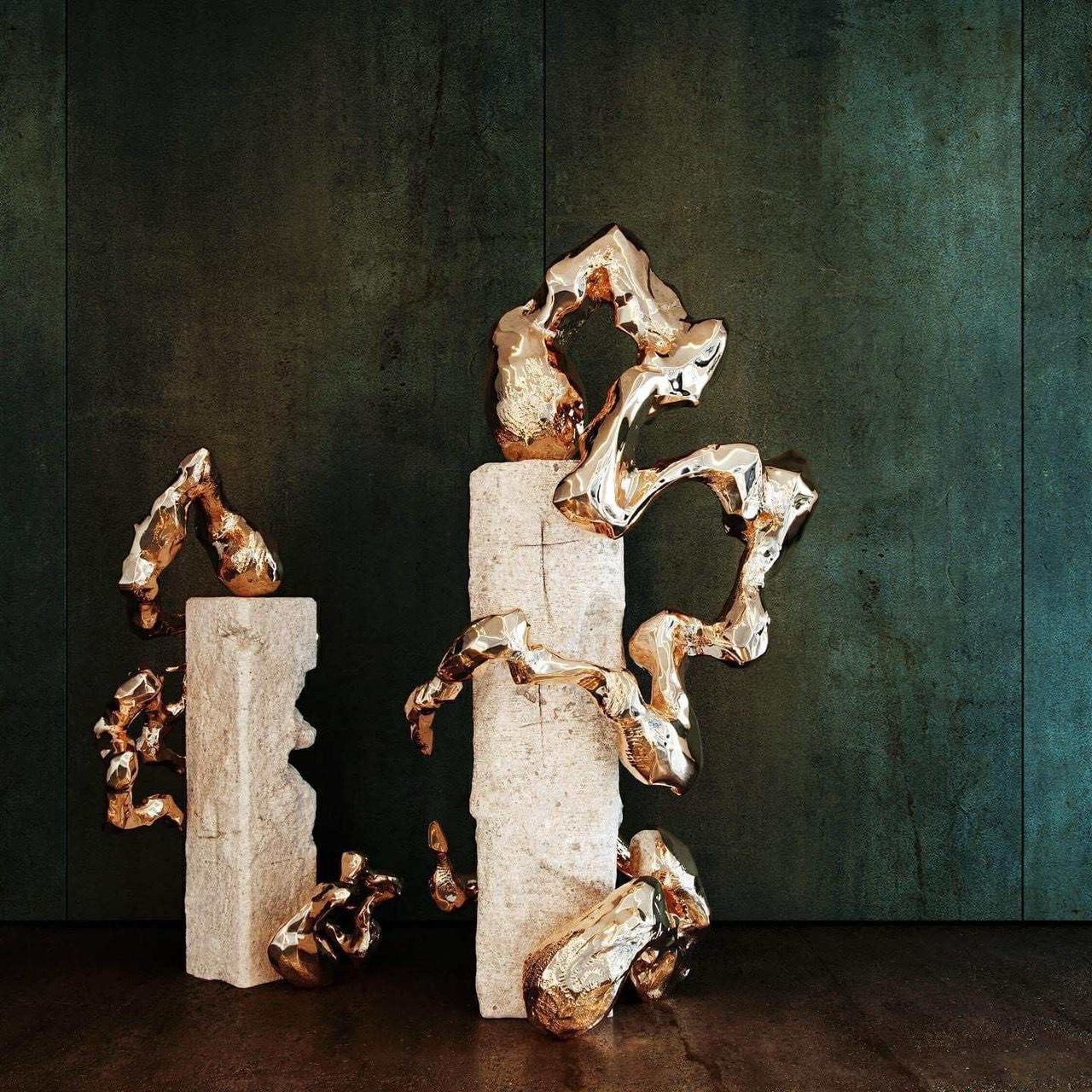 伊戈爾・多布羅沃爾斯基的新作延續對人性脆弱與希望的探問，以「同理」為核心，展現藝術作為療癒與反思的力量。作品蘊含靜默祈禱般的能量，感動全球藏家與名人收藏。圖為田奈藝術展位一景。（田奈藝術提供）