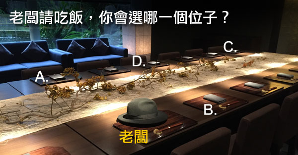 老闆請吃飯 選位有玄機