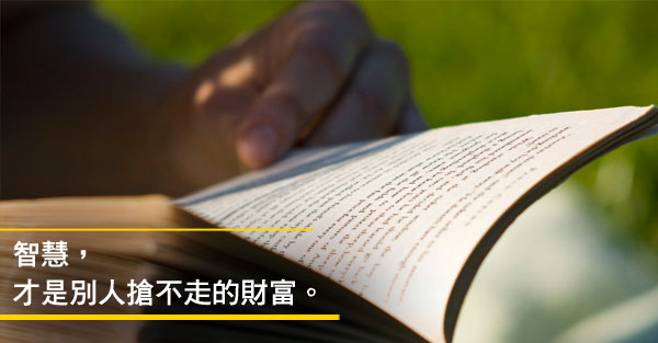 智慧才是 別人搶不走的財富