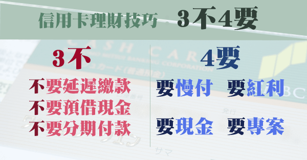 3不4要的信用卡理財技巧