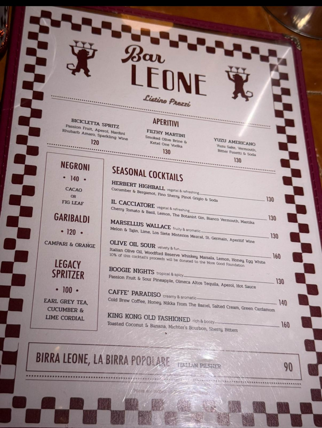 香港,冠軍酒吧,價格,Bar Leone