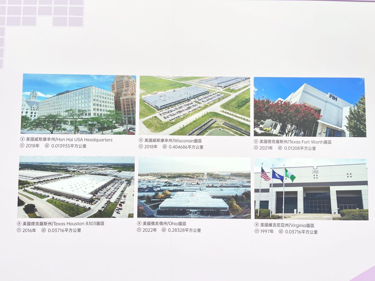 鴻海集團在美國的六大廠區