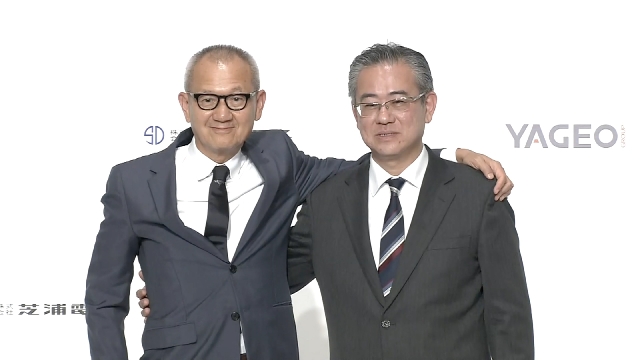 國巨與芝浦電子周二在東京舉行聯合記者會，左為國巨董事長陳泰銘，右為芝浦電子社長葛西晃。