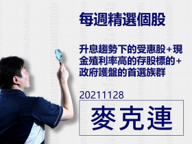 【麥克連】20211128精選個股：升息趨勢下的受惠股+現金殖利率高的存股標的+政府護盤的首選族群