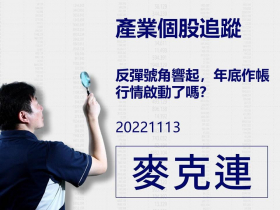 【麥克連】20221113產業個股追蹤：反彈號角響起，年底作帳行情啟動了嗎？