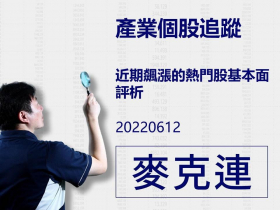 【麥克連】20220612產業個股追蹤：近期飆漲的熱門股基本面評析