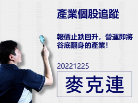 【麥克連】20221225產業個股追蹤：報價止跌回升，營運即將谷底翻身的產業！