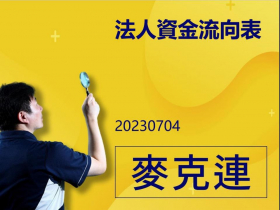 【麥克連】20230704法人資金流向表